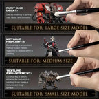 6pcs professional dry brush set with solid wood handle and aluminum collar, suitable for model and character painting