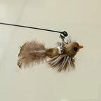 Interactive Bird Feather Cat Wand Toy for Indoor Hunting Play