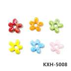 6pcs Irregular Shape Cute Mini Glass Flower Ornament Christmas Wedding Party Decor Supplies DIY Girl Jewelry Pendant Accessories