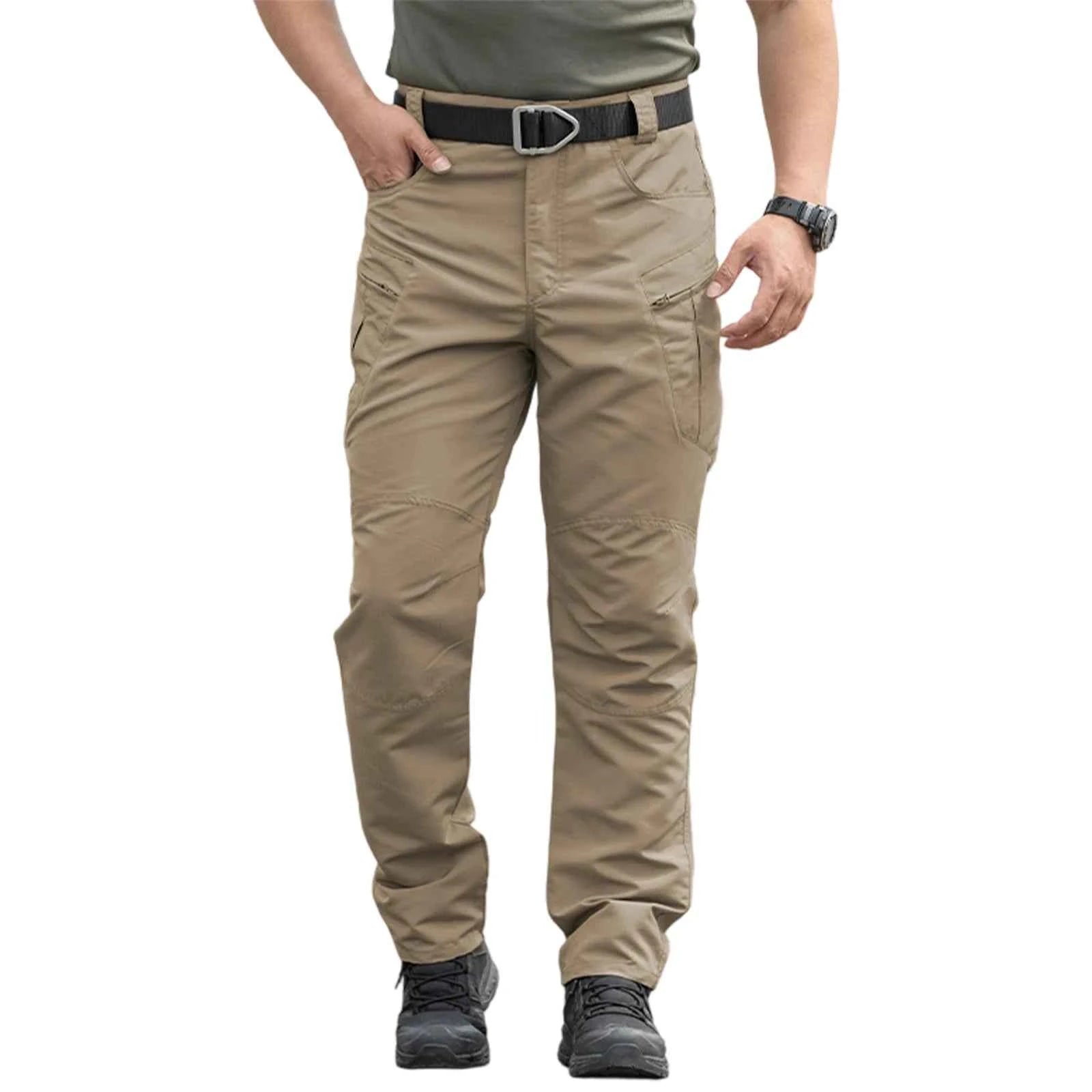 Stylish Men s Cargo Trousers with Multiple Pockets Lightweight and Durable Work Pants in Solid Colors for Casual Wear