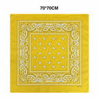 70CM Oversized Hip Hop Amoeba Cashew Cotton Square Bandana Scarf Headband Black Paisley Gifts For Men/Boys/Girls