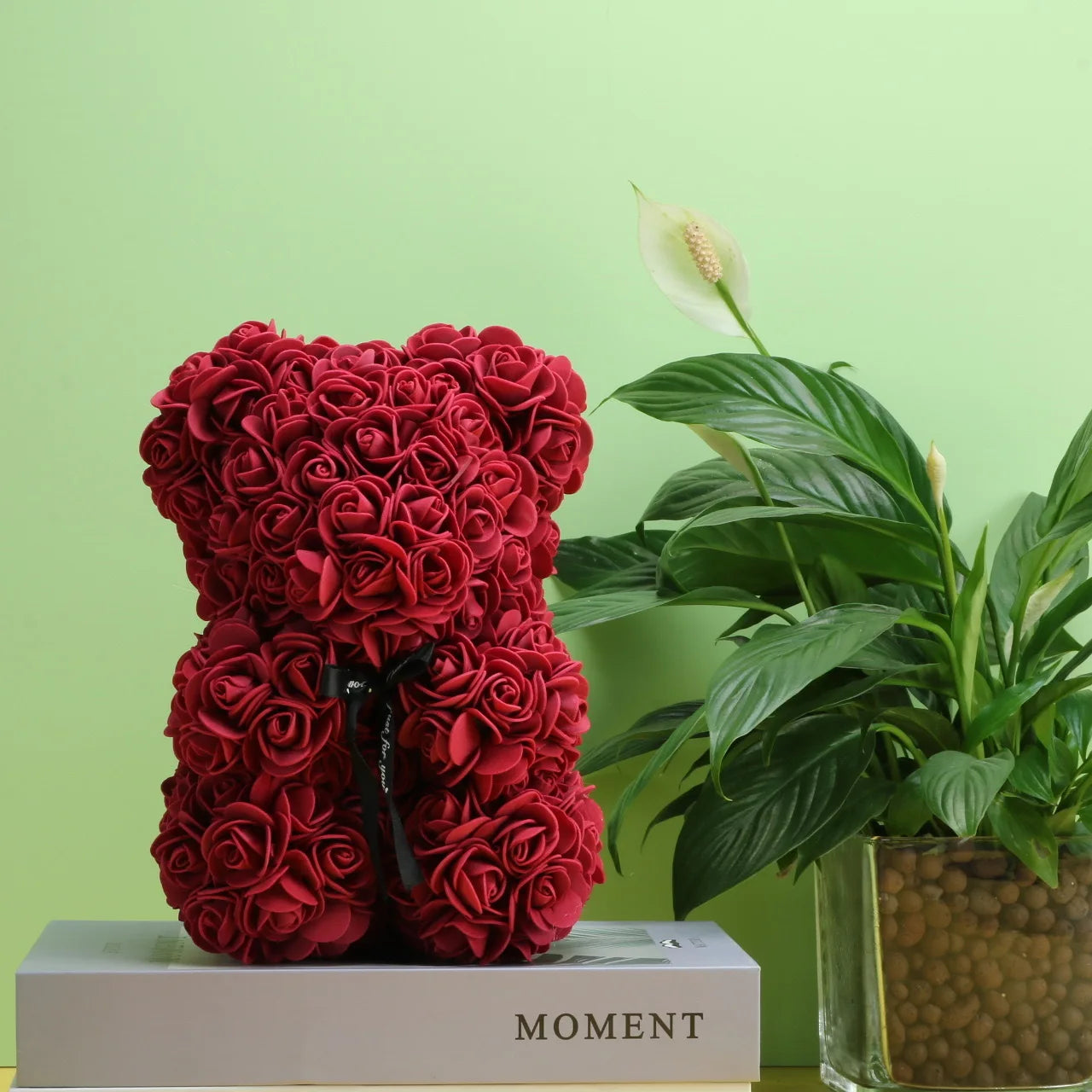 Artificial Flower Eternal Rose Teddy Bear for Mom Mother's Day Birthday Valentine's Day Anniversary Gifts &Artificial Room Decor