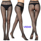 Women Sexy Fishnet Tights Jacquard Weave Seamless Pantyhose Yarns Garter Grid Fish Net Stockings Black Spider Gothic Lace Tights