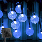 Updated Solar String Lights Outdoor Waterproof 60LED 8 Modes Crystal Globe Christmas Lights for Garden Lawn Porch Decor Camping