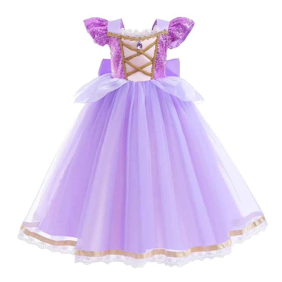 Kids Princess Cosplay Costume Girl Snow Queen Dress Halloween Carnival Clothes Cute Cosplay Evening Party Clothing for 2-10 Year