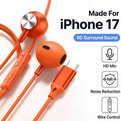 For iPhone Wired Headphones In Ear Earphones HiFi Surround Sound USB Type C 3.5mm Earplugs For Apple 17 Pro Max 16 15 Puls iPad