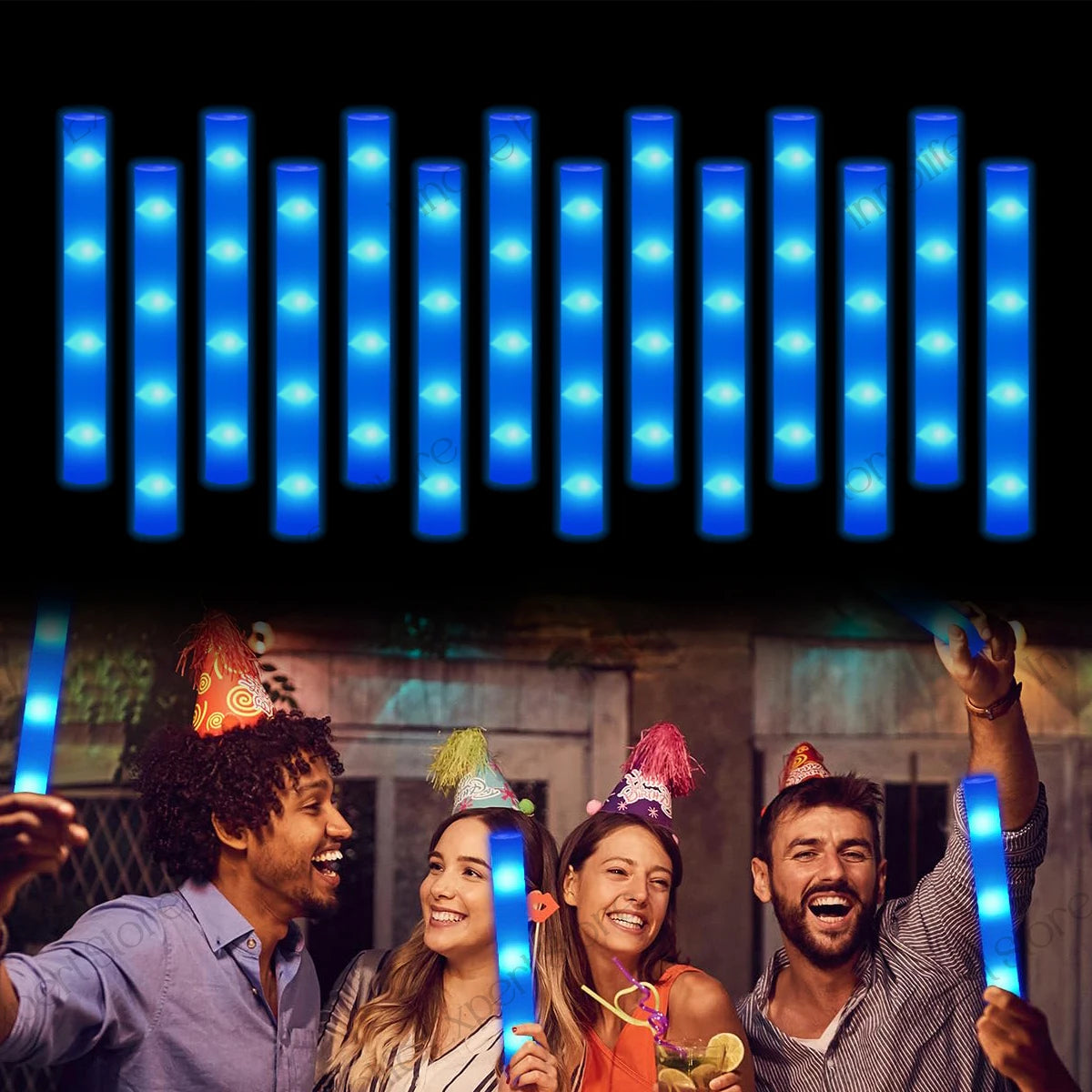 120-30PCS LED Foam Glow Sticks Glow Party Supply with 3 Modes Glow Stick for Wedding for Birthday Concert Halloween Christmas