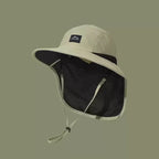 Unisex Summer Wide Brim Waterproof Quick-drying Panama Caps Outdoor Visor Bucket Hats Mesh Breathable Sun Hat with Neck Flap