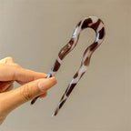 U-Shaped Hair Fork Fashion Tortoiseshell Acetate Acrylic Hairpin Geometric Headwear Hair Sticks Women Girls Hair Accessories