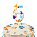Blue Dog Paw Themed Birthday Candle Number 0-9 Party Decoration Cartoon Dog Paw Candle for Cake Toppers Party Supplies