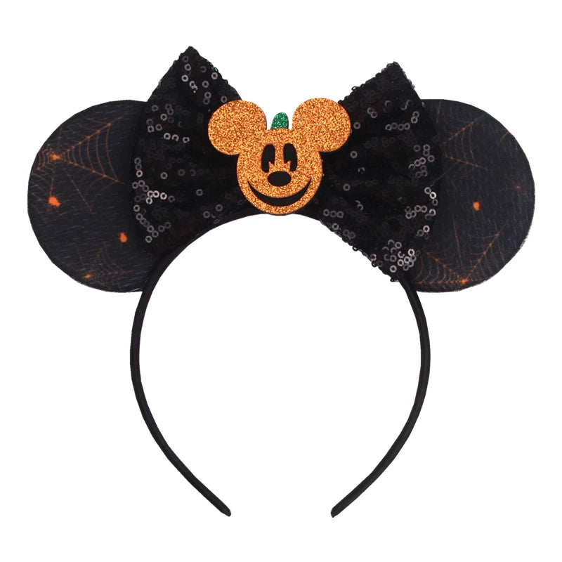 2026 Latest Halloween Cobweb Ears Headband Women Festival DIY Mouse Hairband Kids Party Villains Cosplay DIY Hair Accessories