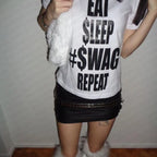 Aesthetic Kawaii clothing retro women's 90s cut top women's baby letter T-shirt Y2k fashion casual 2000s top emo girl Harajuku