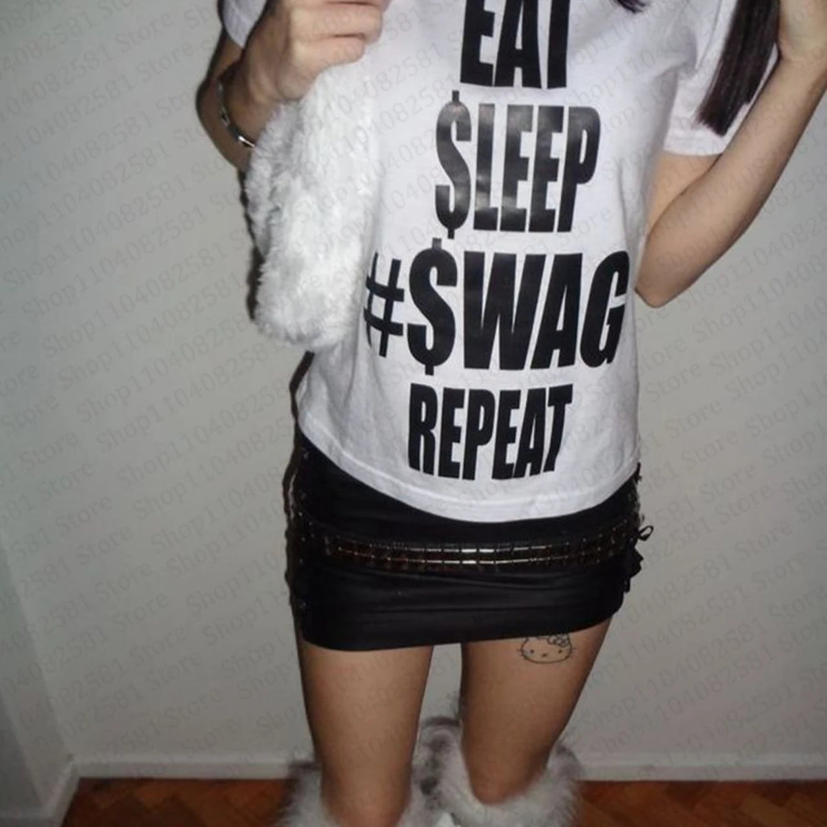 Aesthetic Kawaii clothing retro women's 90s cut top women's baby letter T-shirt Y2k fashion casual 2000s top emo girl Harajuku