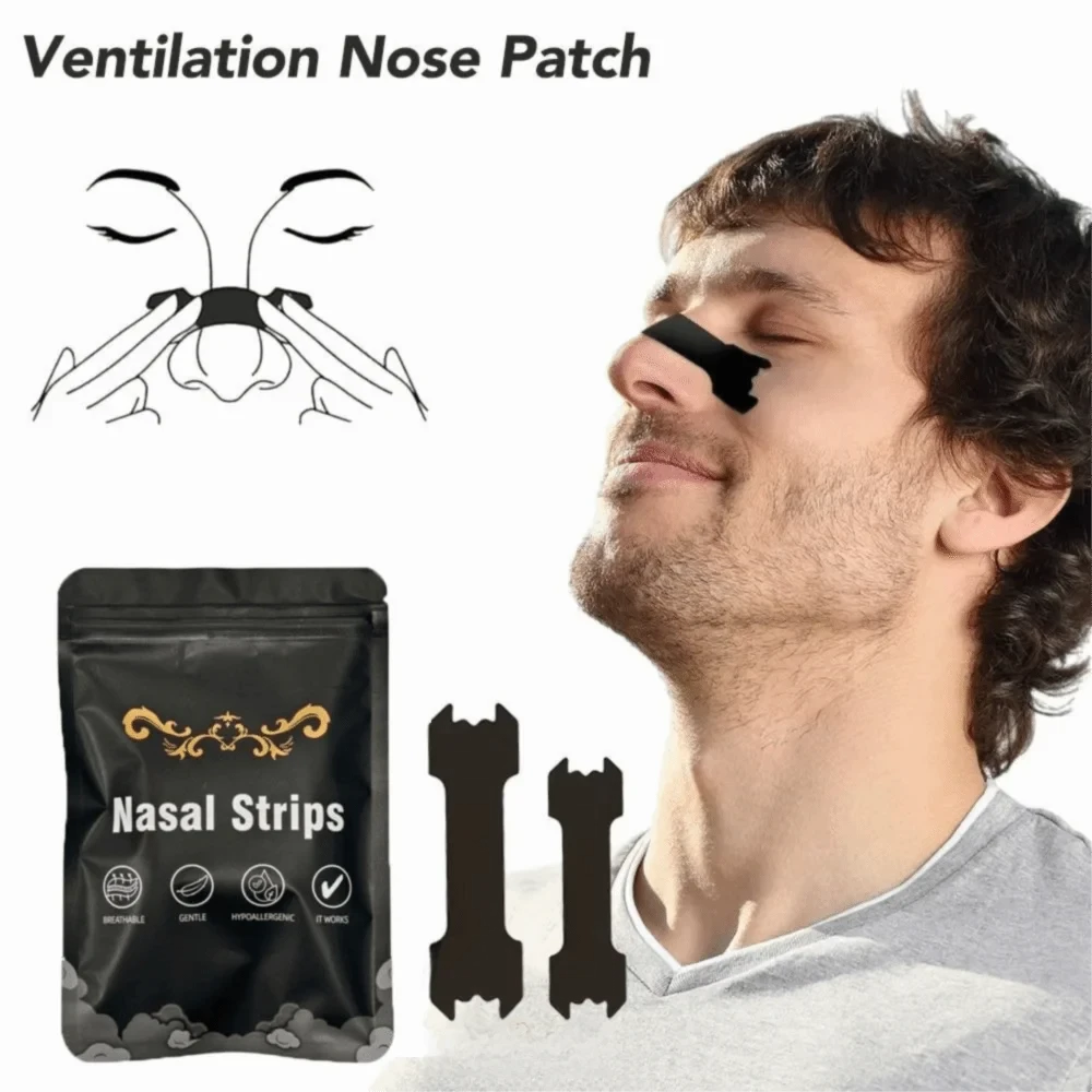 30Pcs Hypoallergenic Nose Strips Breathable Non-Invasive Breath Nasal Strips Nasal Congestion Anti-Snoring Sticker