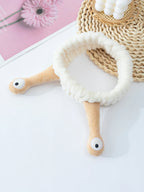 Cute Animal Ears Headbands with Fluffy Ball Soft Coral Fleece Elastic Hair Band For Women Washing Face Makeup Cosmetic