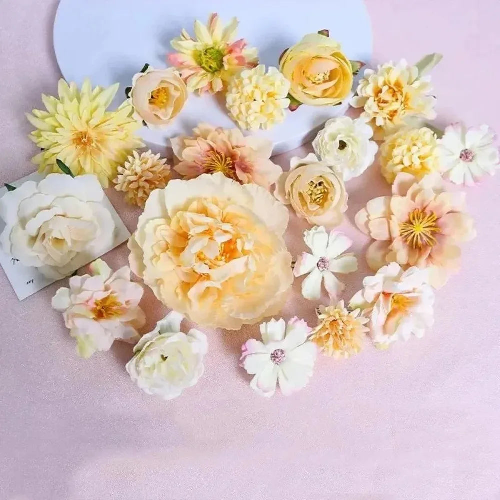 3/21Pcs Artificial Rose Flower Head Fake Flower For Home Room Decor Wedding Decoration DIY Garland Bouquet Christmas Accessories