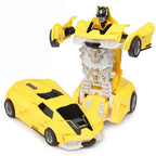 Mini 2 In 1 Car Toys One-key Transformable Car Toys Automatic Transforming Robot Model Car Diecasts Toy Boys Gifts Children Toy