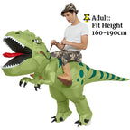 Inflatable Ride-On T-Rex Costume Blow-Up Dinosaur Suit for Halloween Cosplay Party Outfit Funny Animal Themed Dress-Up