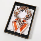 Bohemian Style Print Luxury Brand Silk Square Scarf Women Satin Shawls Neckerchief Wrap Scarves Bandana Hair Hjiab Floral