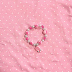 2pcs/set Cute Animal Cartoon pink candy Children's sweater necklace pearl bracelet for children gift