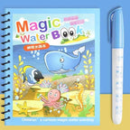 Magic Water Drawing Book with Reusable Coloring Pen for Kids Fun
