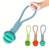 Interactive Dog Toy Balls – Treat Dispensing Rope & Rubber Chew Balls for Dogs