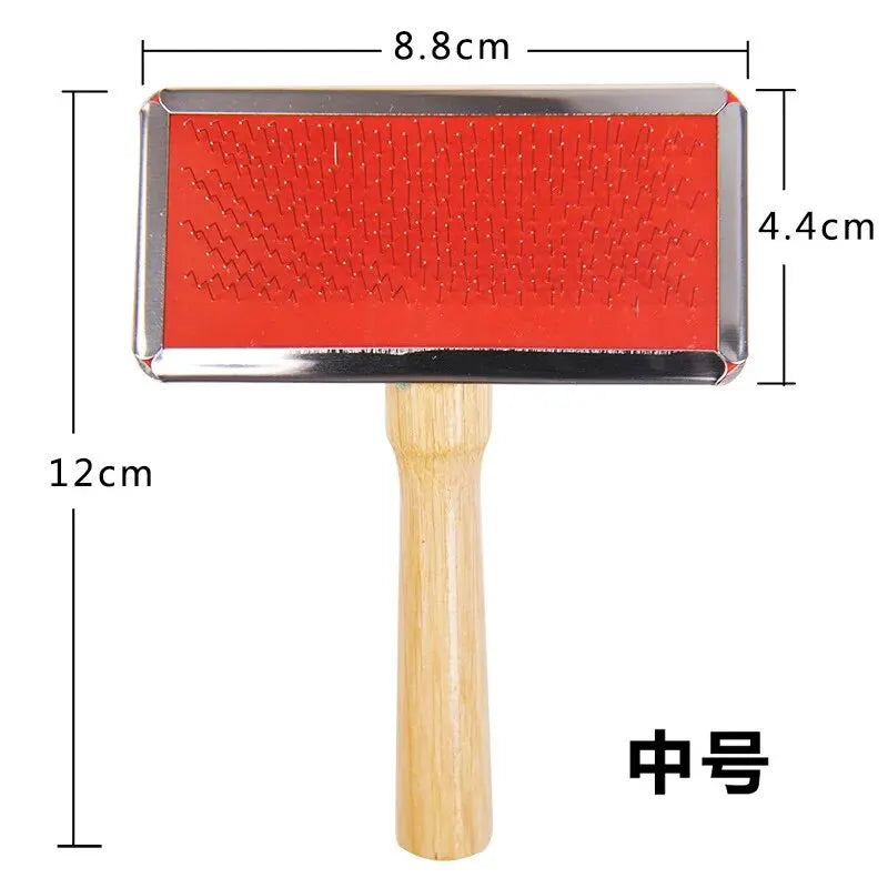 Wool Carding Comb Shedding Tool Pet Cleaning Spinning Needle Grooming Cats Supplies Dogs Hair Wooden Handle Slicker Brush Profes - WTN Essentials 