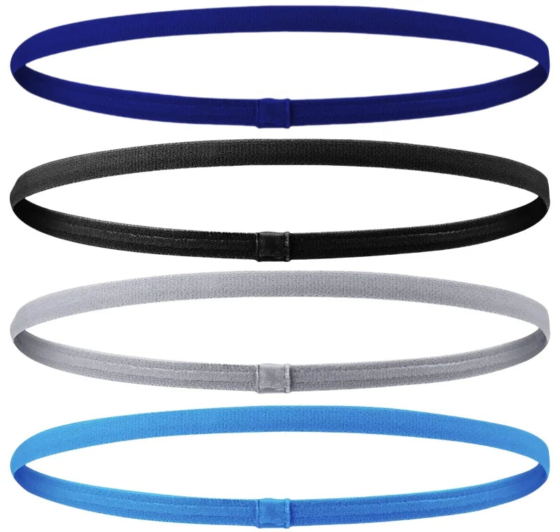4PCS Unisex Sports Thin Headband Non-Slip Elastic Women Men Yoga Hair Bands Sweatband Football Running Biking Sports Hairband