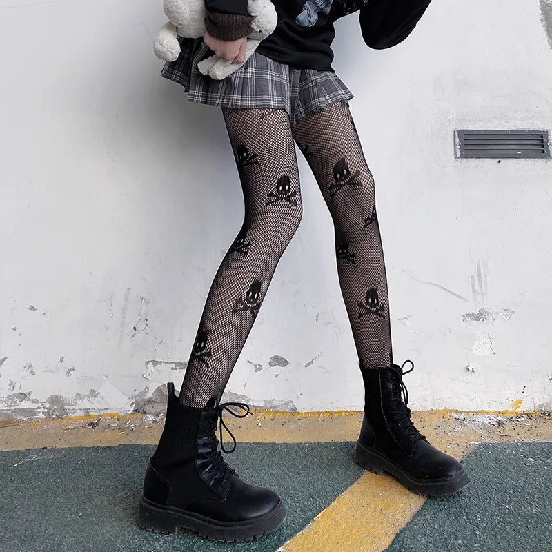Japanese Lolita Retro Floral Rattan White Stocking Hot Tights Classic Lolita Hollowed Out Lace Mesh Stockings Bottomed Pantyhose