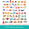 Montessori Wooden Magnetic Fishing Toys Marine Life Cognition Fish Games Early Educational Toy for Kids Parent-child Interactive