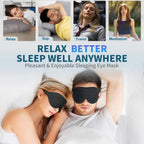 Unisex 3D Contoured Sleep Mask, Groove Molded Design Memory Foam Light Blocking Eyemask, Soft Comfortable for Travel Yoga Nap