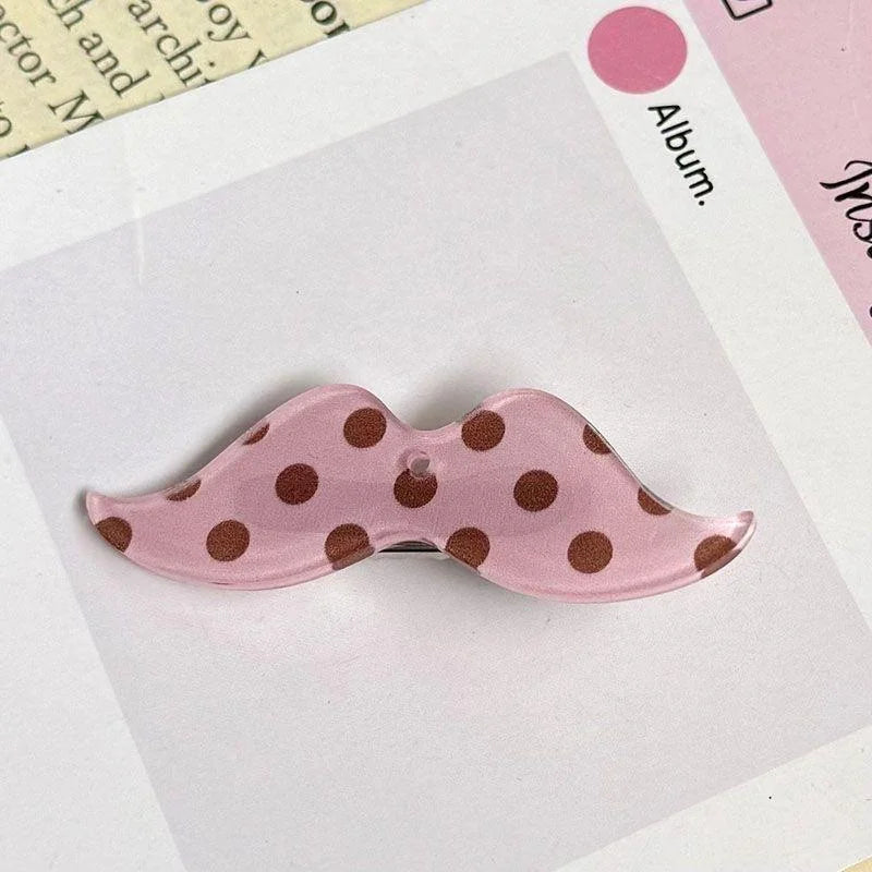 1/4pcs Mustache Hair Clip Polka Dot Y2K Retro Clips Fun Quirky Bangs Side Hairpins Harajuku Style Headwear Accessory Decoration