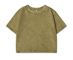 100% Cotton Washed T-Shirts For Women Loose O-Neck Crop Tops Y2k Street Female Clothes Summer Casual Vintage Short Sleeve Tees