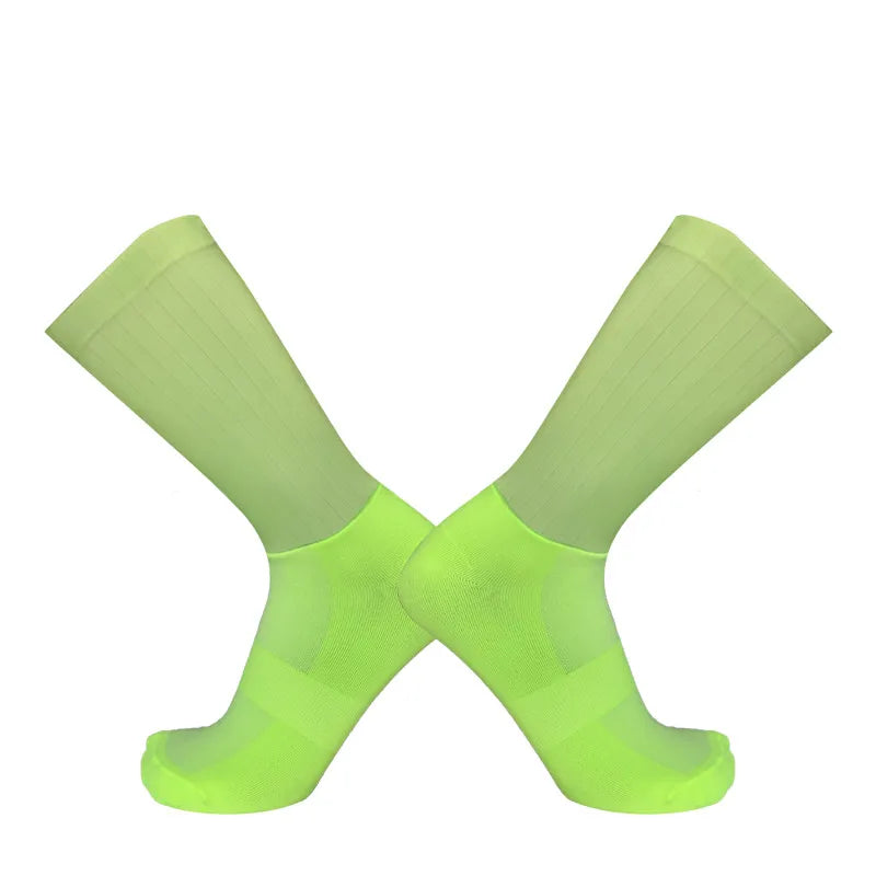 Aero Cycling Summer Anti Socks Whiteline Slip Silicone Socks Men Bicycle Sport Running Bike Socks Calcetines Ciclismo