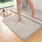 Long Hair Absorbent Bathroom Mat – Soft Furry Non-Slip Shower Floor Rug