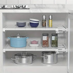 Expandable Storage Divider – Adjustable Punch-Free Wardrobe & Shelf Organizer