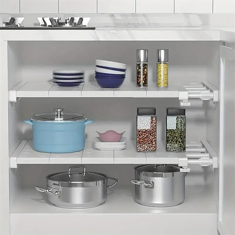 Expandable Storage Divider – Adjustable Punch-Free Wardrobe & Shelf Organizer