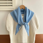 100% Wool Winter Scarf For Women Warm Triangle Knit Scarves Hijab Solid Lady Shawl Wrap Female Pashmina Bandana Head Scarfs New