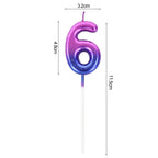 Happy Birthday Cake Decorated Interstellar Digital Colorful Candle Children's Delicate Candy Color 0-9 Number Candle Party Decor