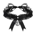 Lace Aesthetic Necklace Bow Knot Bell Choker Necklace Women's Cute Collar Gothic Simple Sexy Lovely Pendant Fashion Jewelry