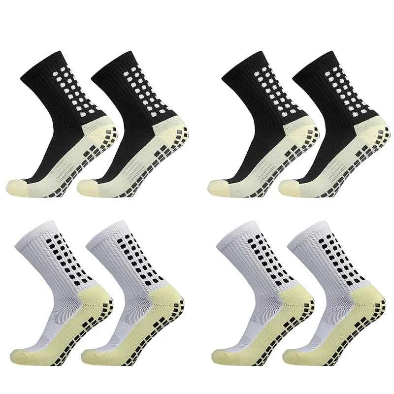 1/4 pairs Anti-slip Soccer Women Men Outdoor Sport Grip Football Yoga Socks
