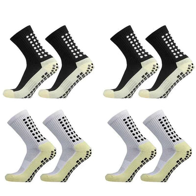 1/4 pairs Anti-slip Soccer Women Men Outdoor Sport Grip Football Yoga Socks