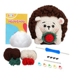 KRABALL Crochet Animal Kit for Beginners With Video Tutorial Cotton Knitting Yarn Thread Needles Hook Knit Tool Set DIY Craft
