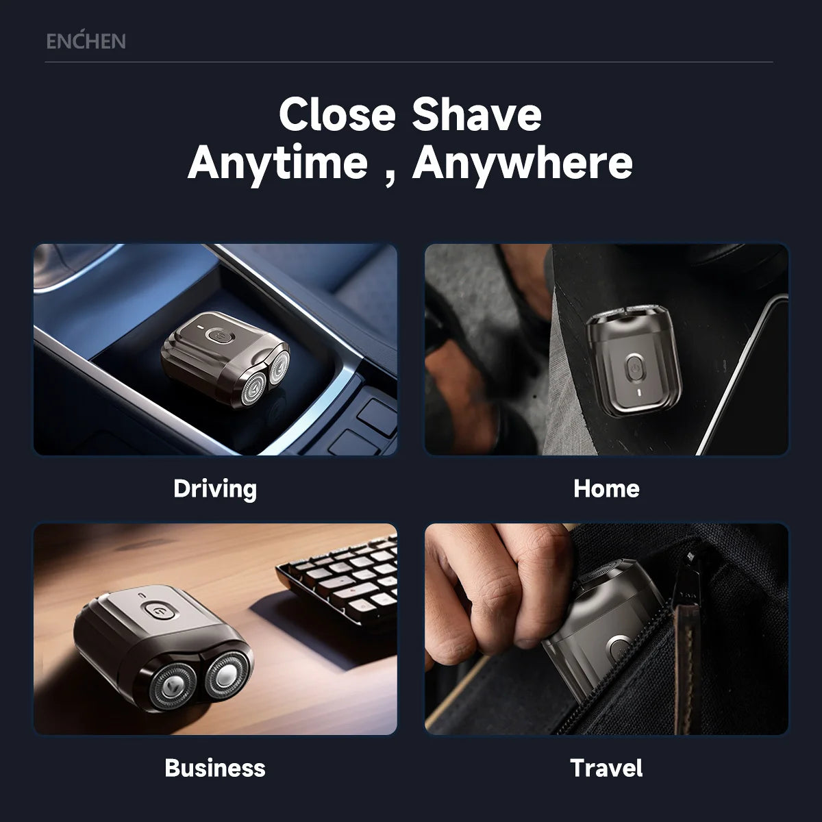 ENCHEN Mini6 2-Direction Flex Heads Electirc Shaver 100% Waterproof Up to 60-Min OF Cordless Shaving With Magnetic Cutter Head