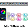 New Black RGB Eaves LED Lights Permanent Outdoor Lights String APP Bluetooth Light Strip Scene Modes House Party Wedding Light