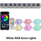New Black RGB Eaves LED Lights Permanent Outdoor Lights String APP Bluetooth Light Strip Scene Modes House Party Wedding Light