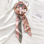Cashew flower silk scarf double-sided printed for Women, Lightweight Versatile Bandana Style, Daily Office Party Vacation Boho
