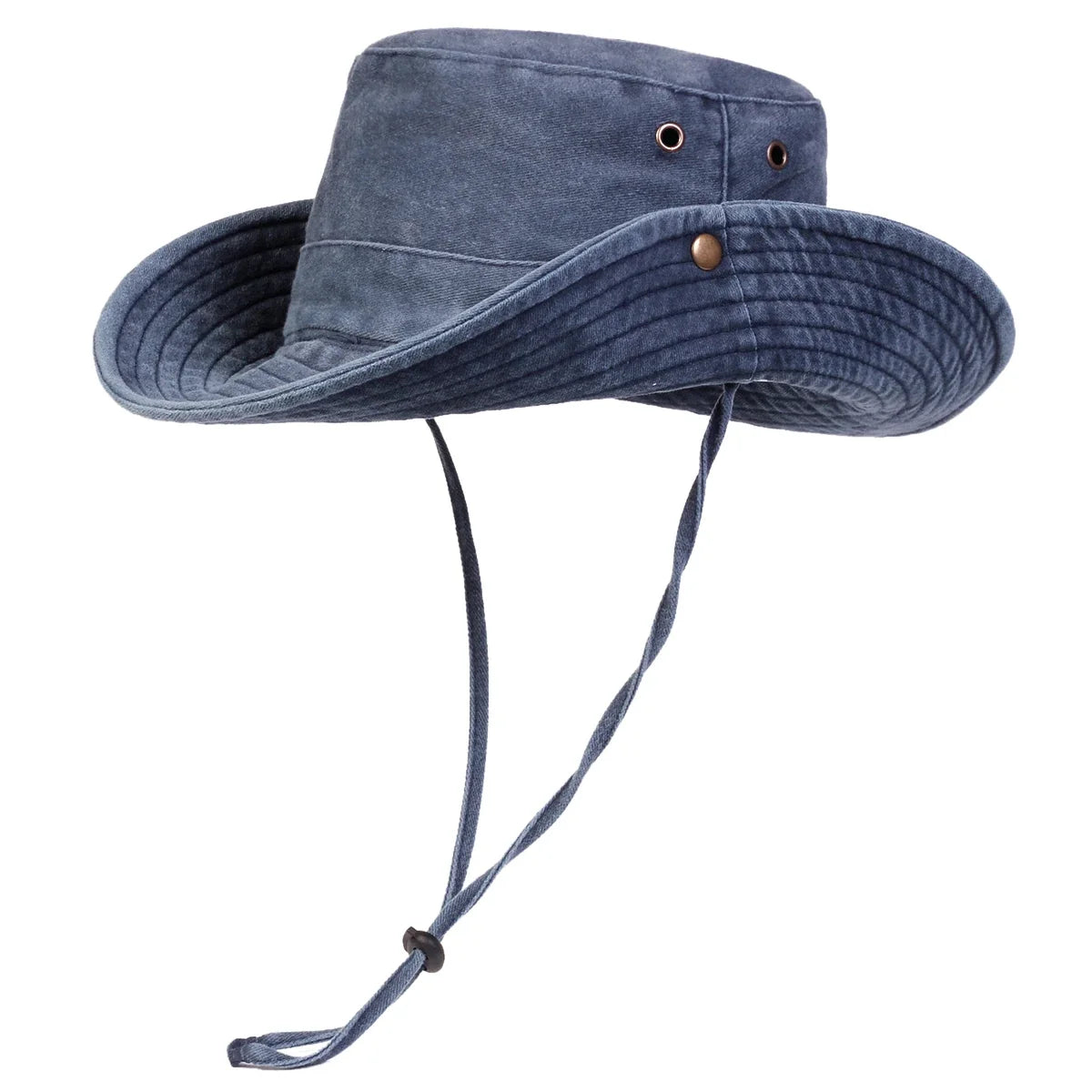 Men's Washed Wide Brim Bucket Hat for Outdoor Sun Protection