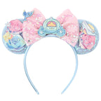 Cinderella Cartoon Mouse Ear Headband Sequin Bows Girl Adult Kid Halloween DIY Party Cosplay Hair Accessories Princess Hairband