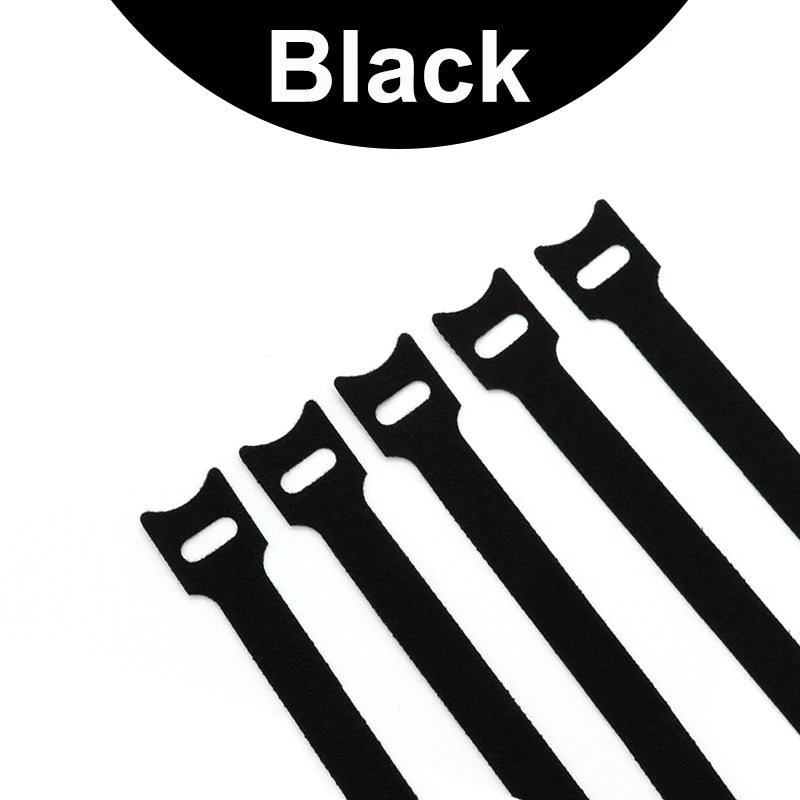 10pcs Releasable Cable Ties 15 20 25 30cm Mouse Earphone Wire Wrap Cable Organizer Nylon Hook Loop Strap Zip Bundle Bandage Tie